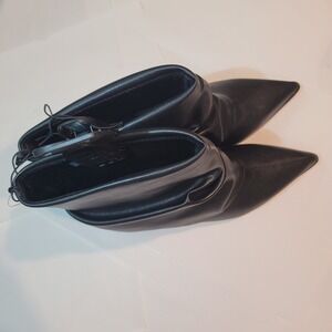 Time and Tru Women's Scrunch Fold-Over Kitten Heel Booties Ankle Boots Size 7